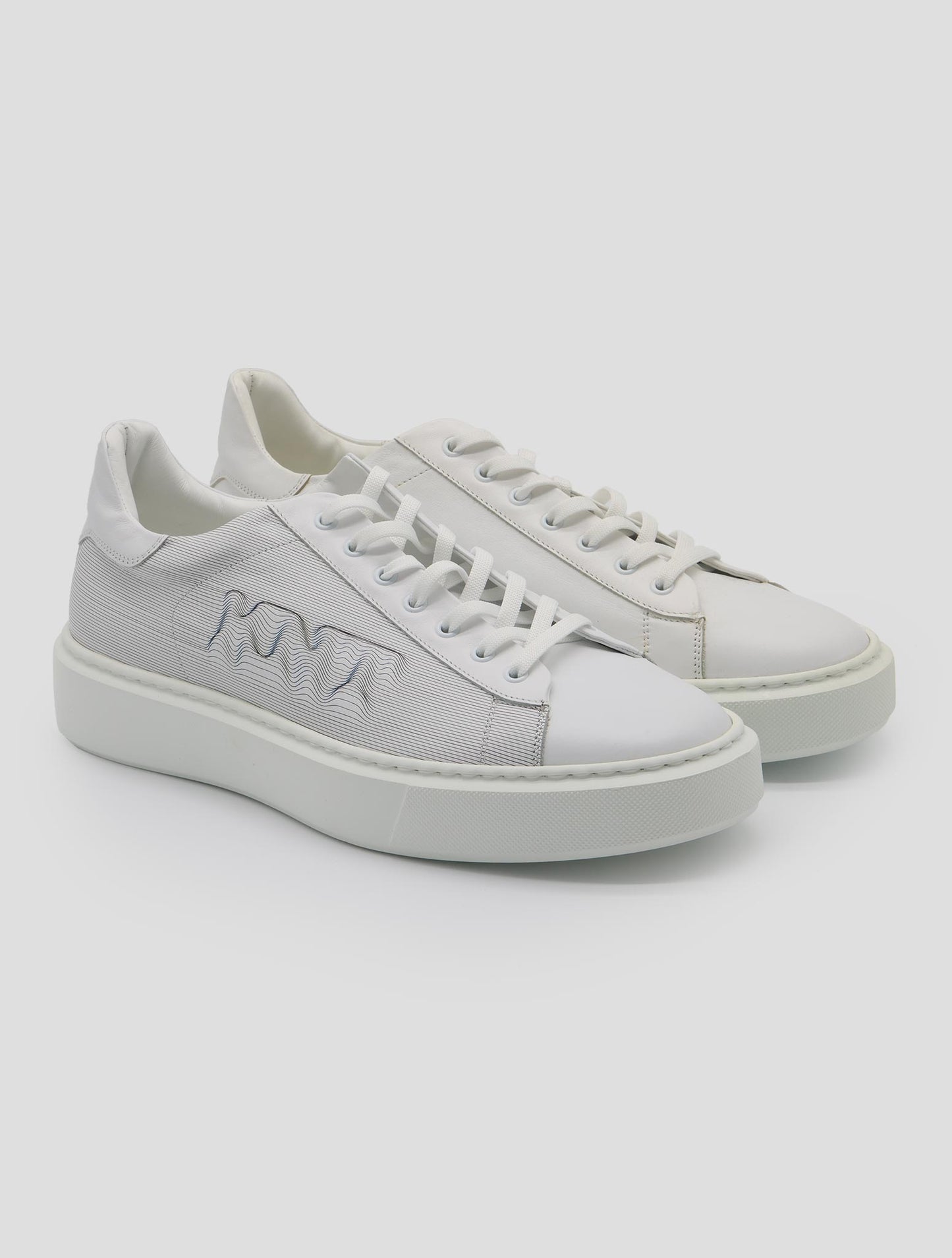 Kiton Knt White Leather Sneakers