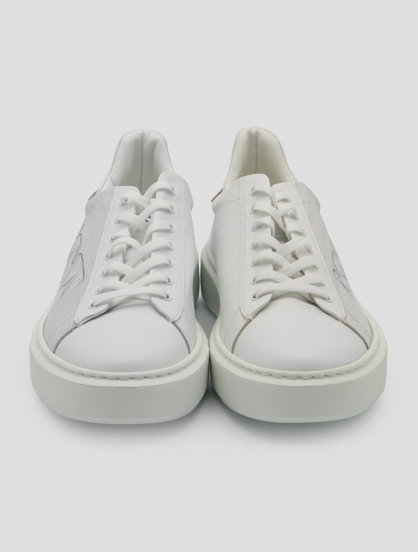 Kiton Knt White Leather Sneakers